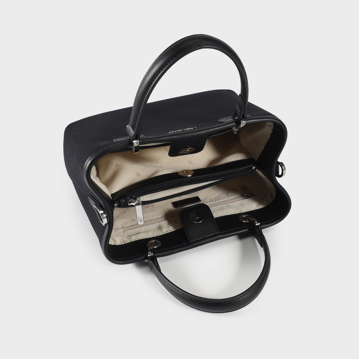 Borsa a mano MARGOT BIG CANVAS LE - BLACK SILVER
