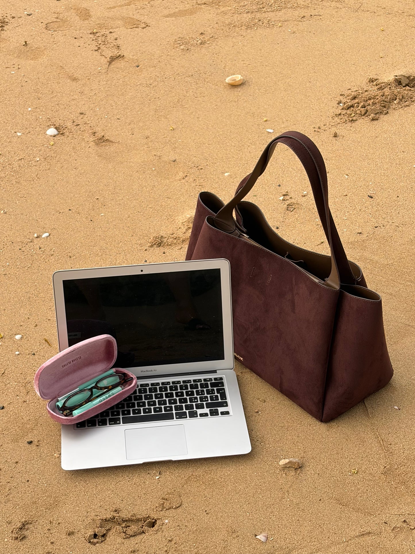 Borsa a spalla IVORY SUEDE - BROWN