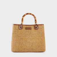 MARGOT BIG BAMBOO LE Handbag - BRUNT BROWN
