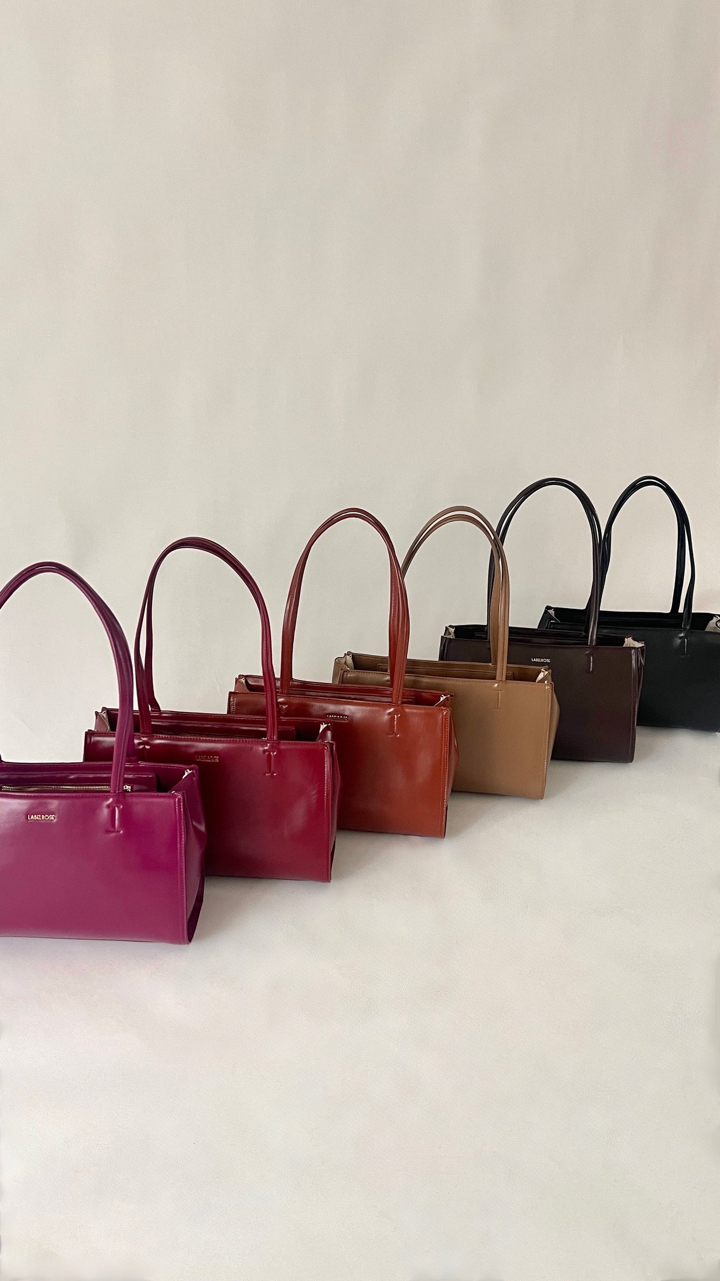 Borsa a spalla PATENT TOTE - BURGUNDY