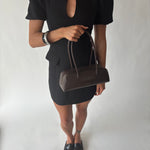 Borsa a spalla LONGUETTE- DEEP COFFEE