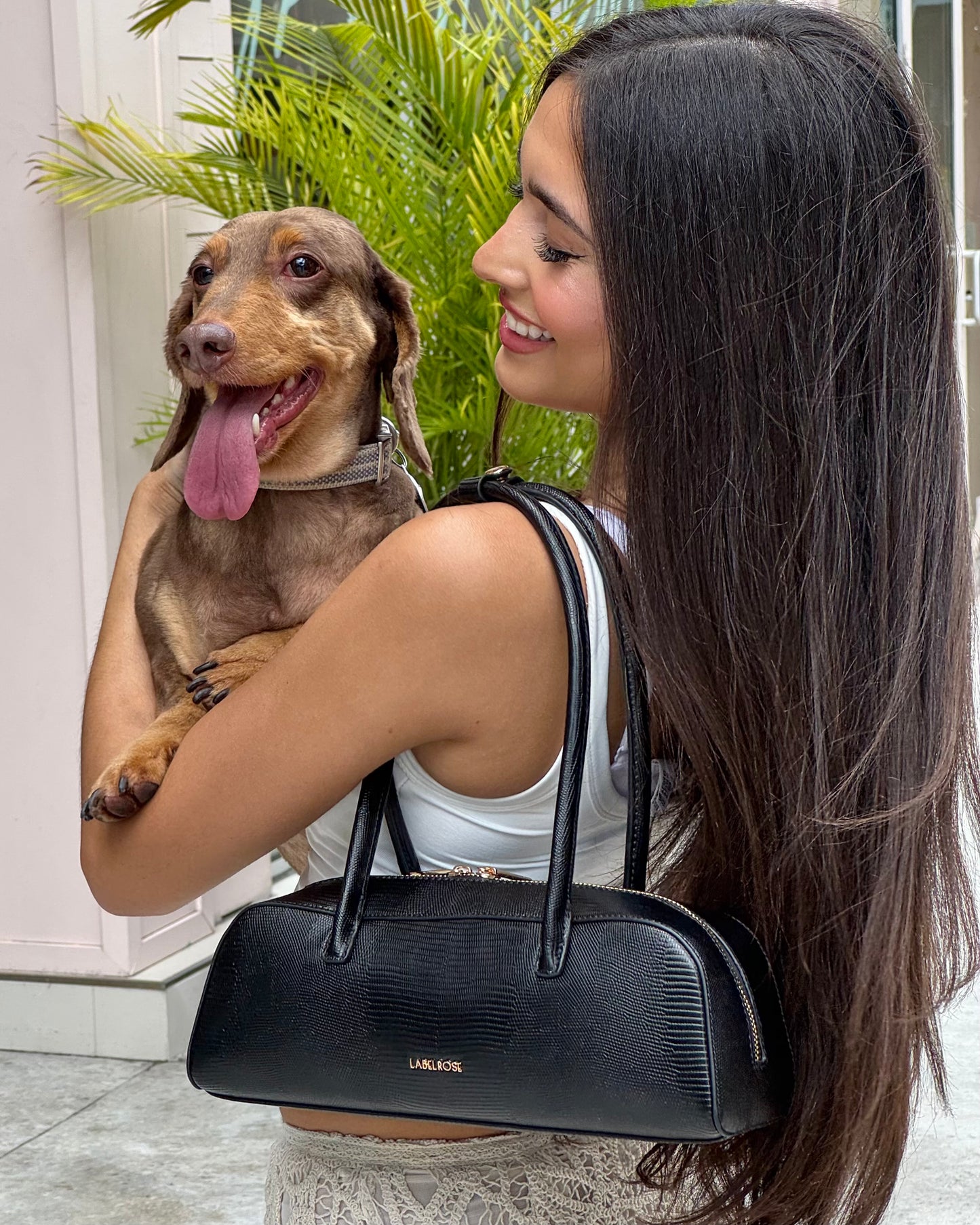 Borsa a spalla LONGUETTE- BLACK GOLD