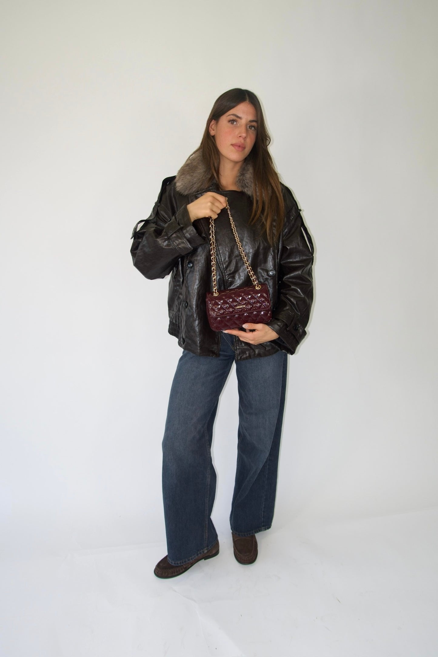 KATE SMALL shoulder bag - BURGUNDY