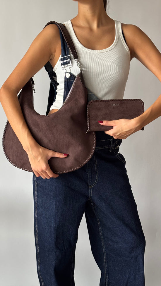 BORSA A SPALLA AURORA - BROWN