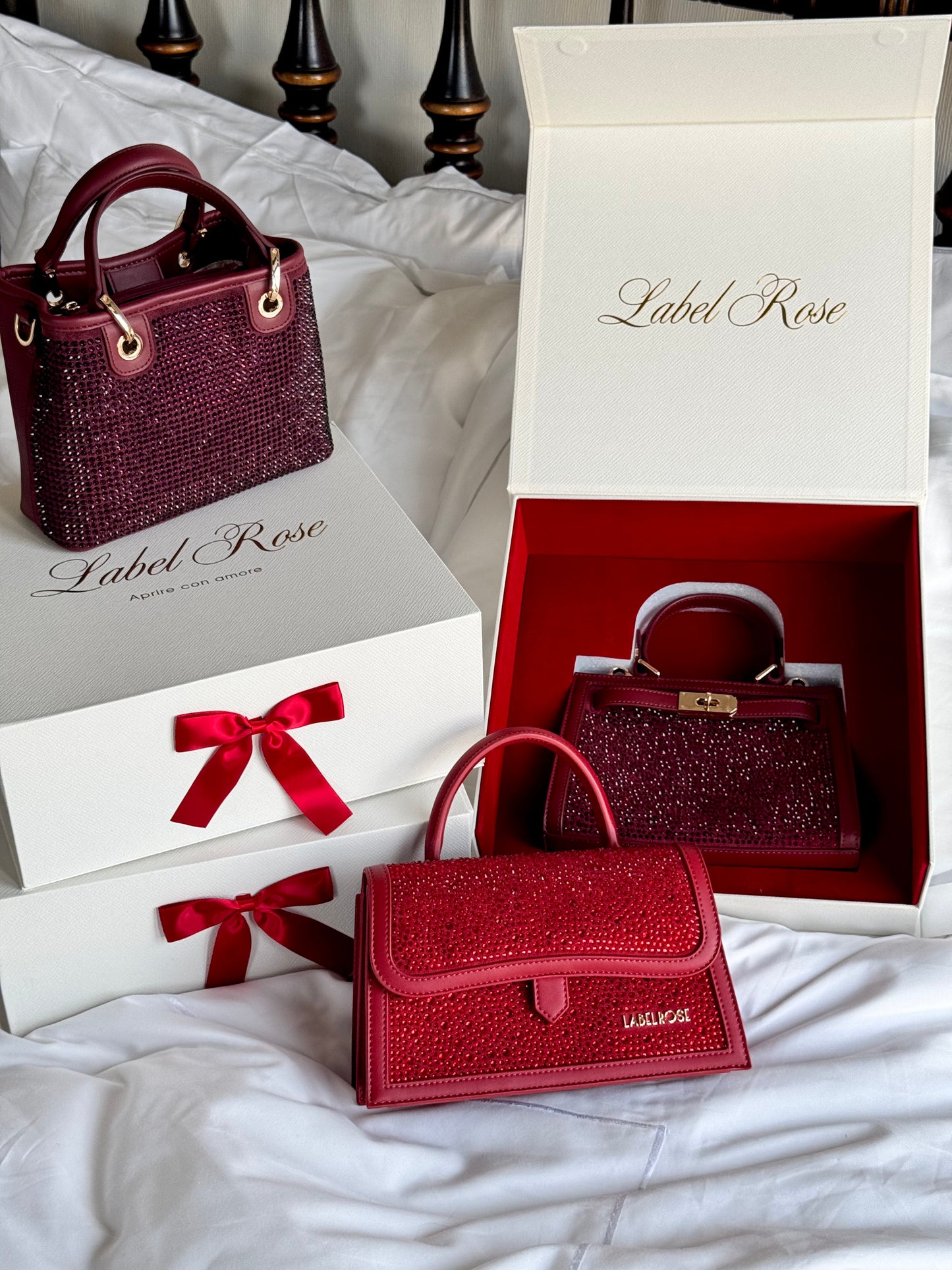 Borsa a mano PAIGE STRASS IN LOVE - SILVER