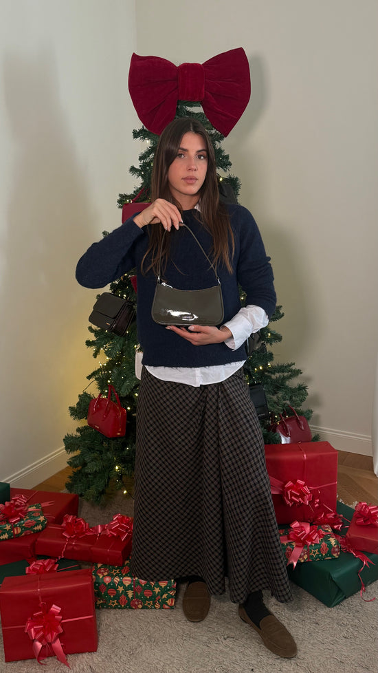 Borsa a spalla EMMA VERNICE - OLIVE