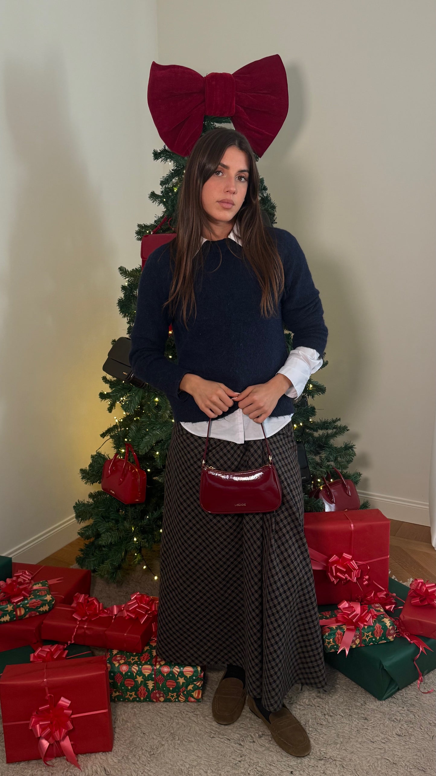 Borsa a spalla EMMA VERNICE - CHERRY