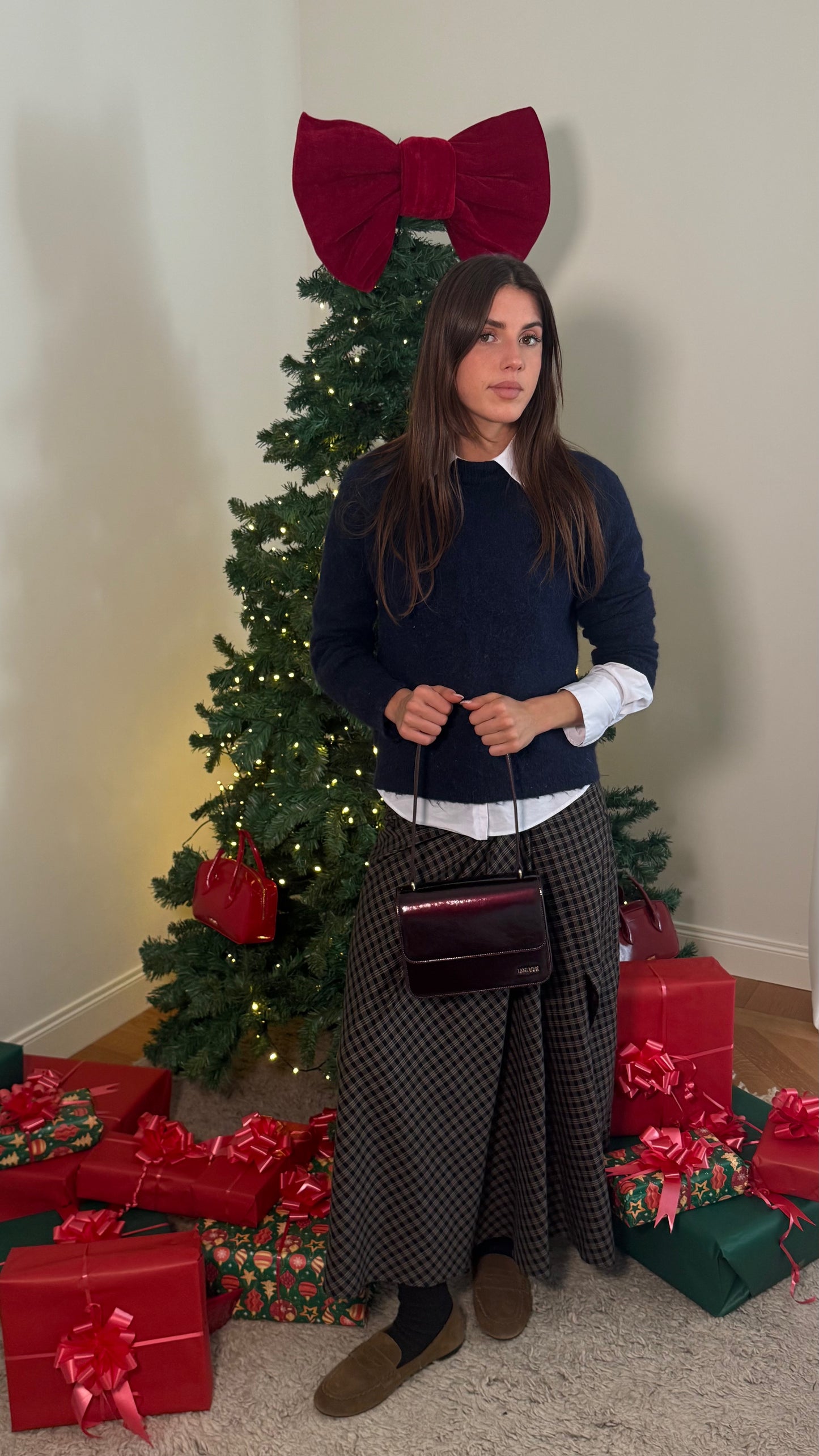 Borsa a spalla FLORA - BURGUNDY