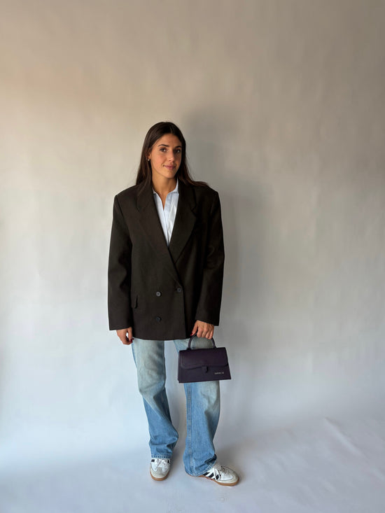 PAIGE SAFFIANO Handbag - DUSTY PERIWINKLE