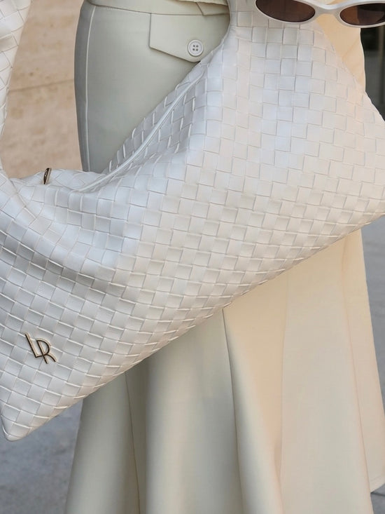 Bolso de hombro ANYA trenzado - CREAM