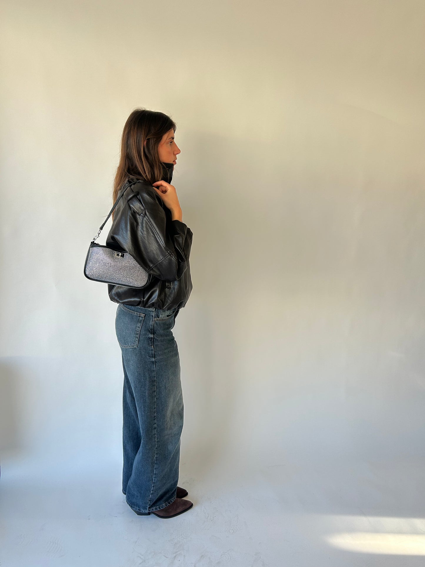 Borsa a spalla TIARA - BLACK SILVER