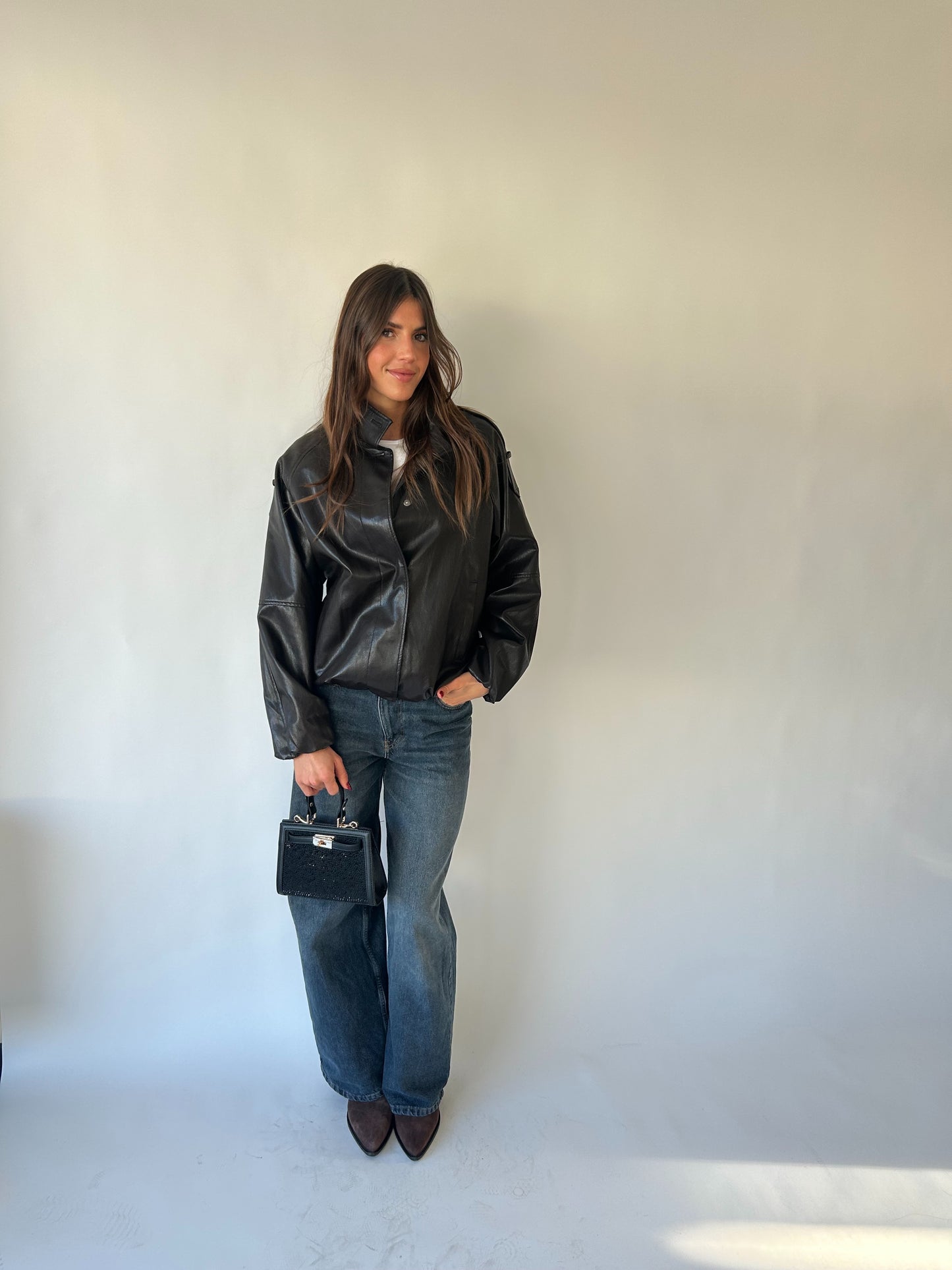 Borsa a mano PARIS MINI STRASS - BLACK GOLD