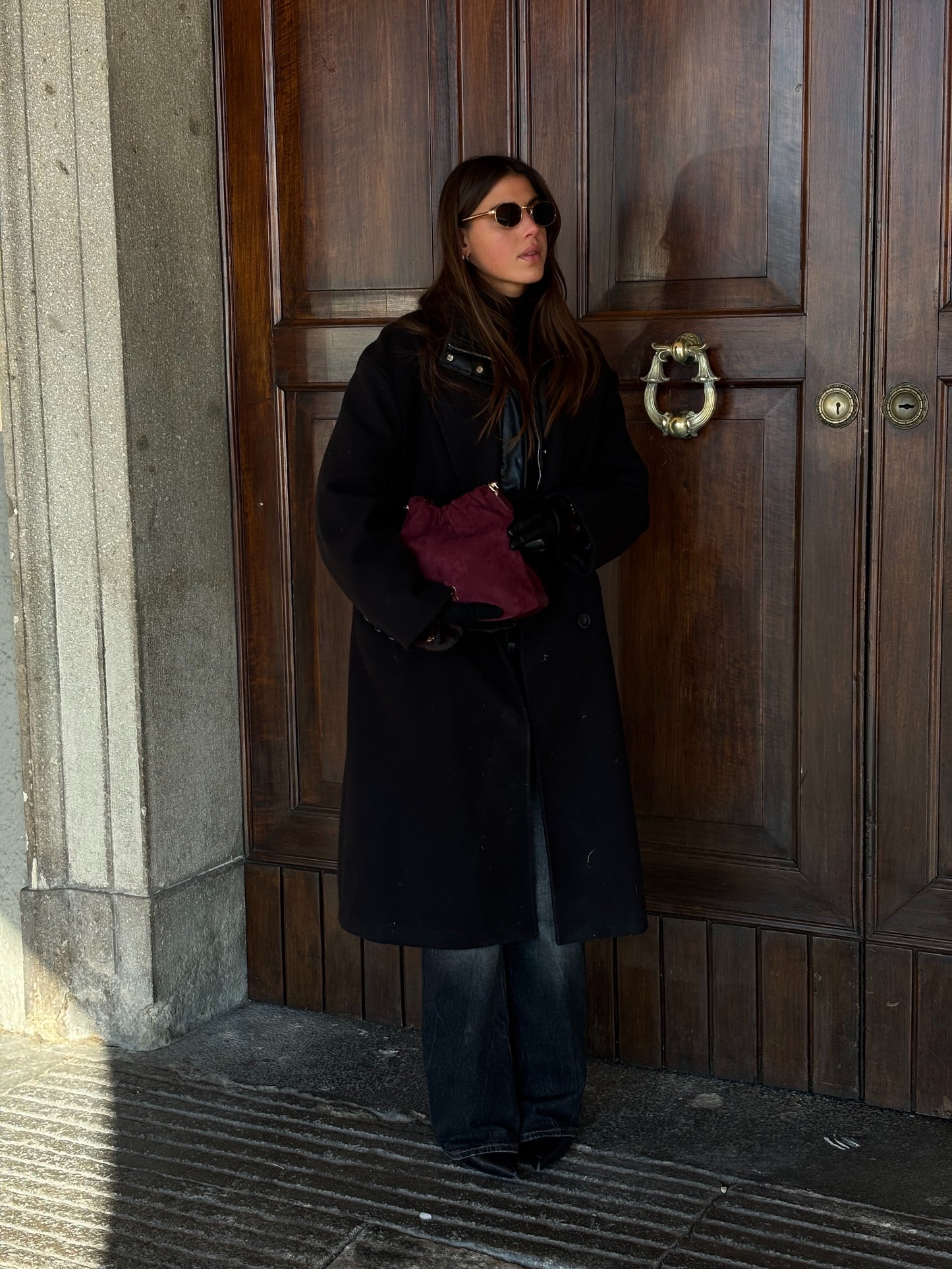 Borsa a secchiello MATILDE SUEDE - WINE