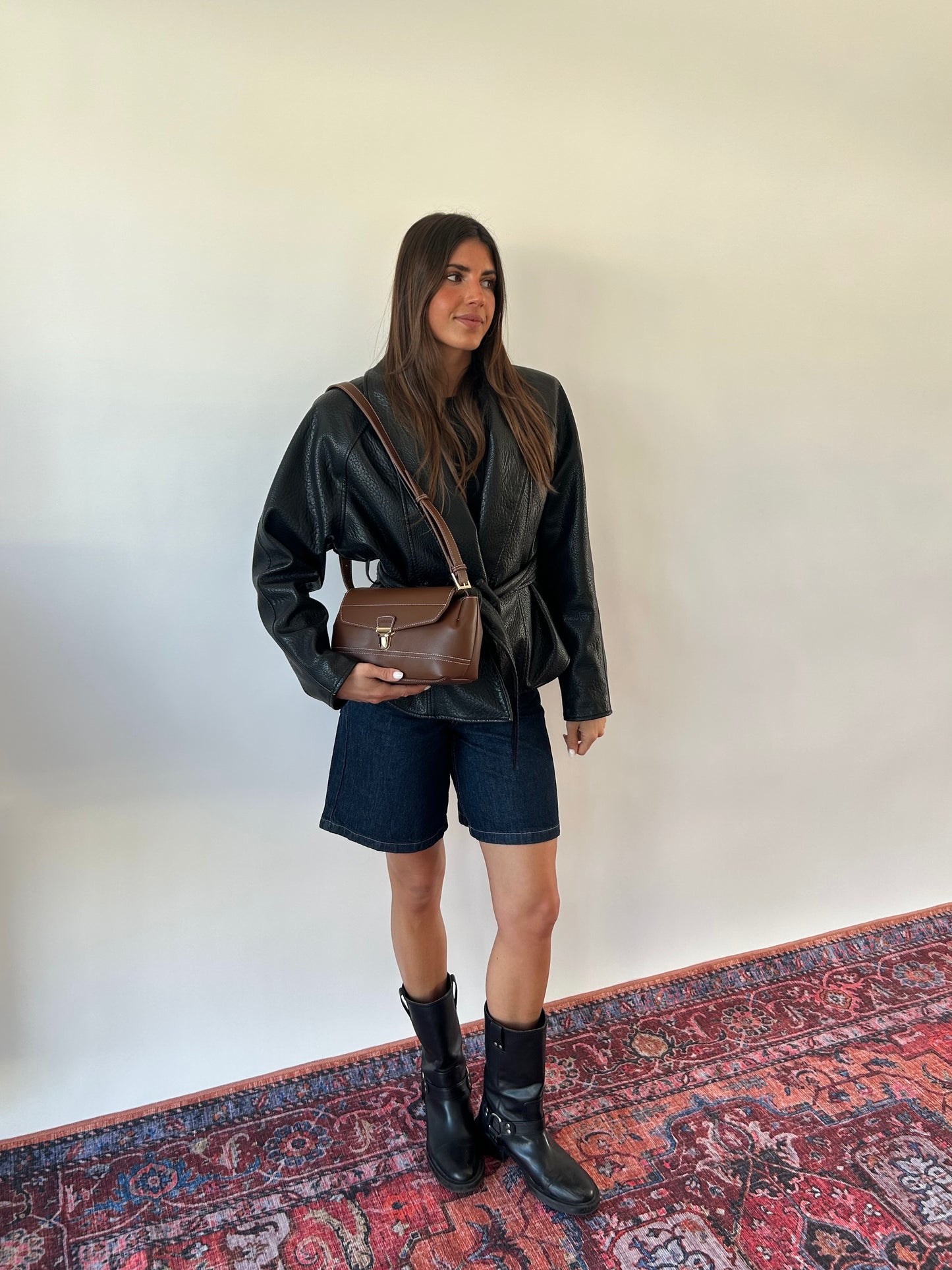 Bolso de hombro GWYNETH - MARRÓN