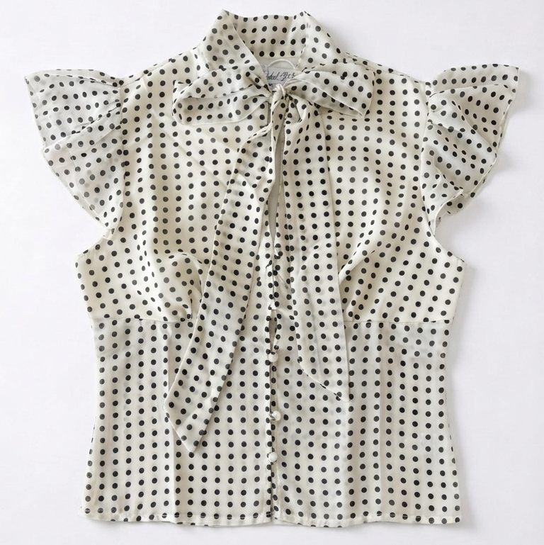KATE Top - BLACK POLKA DOTS