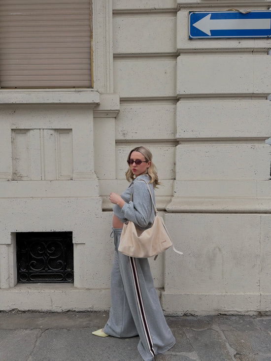 SIDNEY shoulder shopping bag - CREAM
