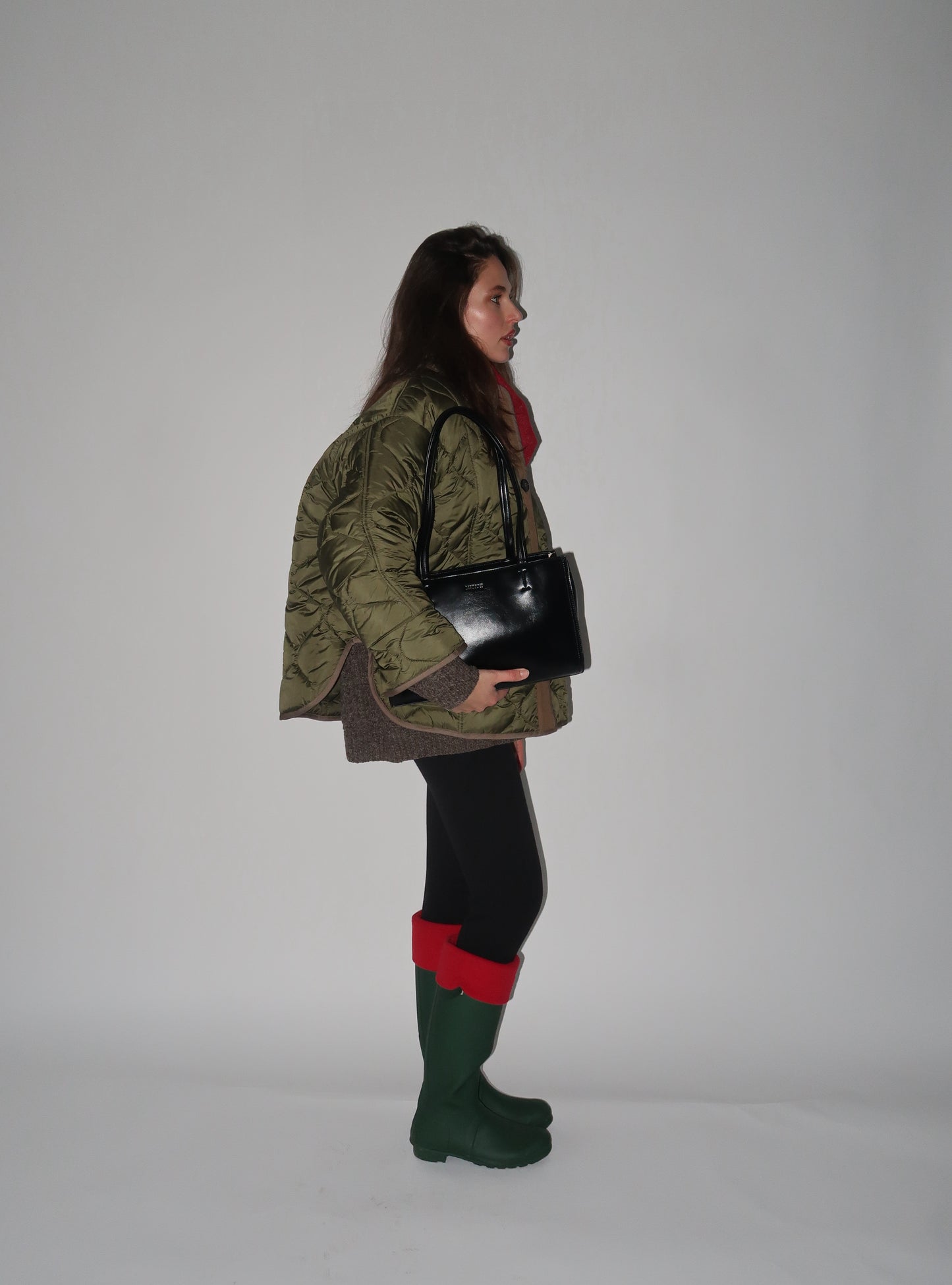 Borsa a spalla PATENT TOTE - BLACK