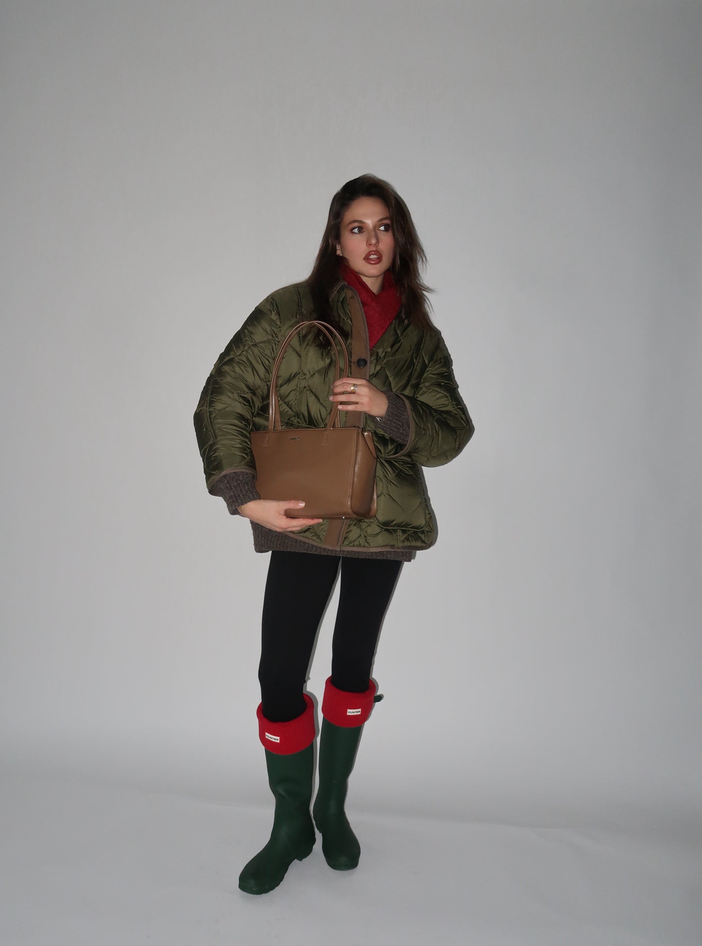 Borsa a spalla PATENT TOTE - WARM TAUPE