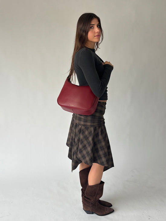 LILLIAN Shoulder Bag - DEEP RED
