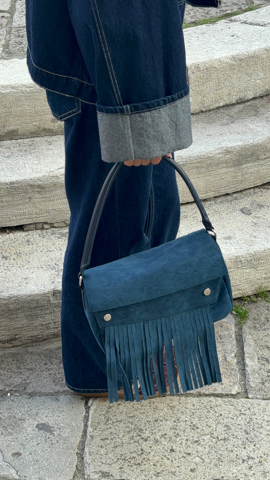 Bolso de hombro MEREDITH - AZUL VERDOSO