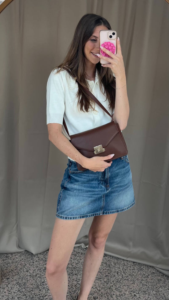 Borsa a tracolla AURA - BROWN