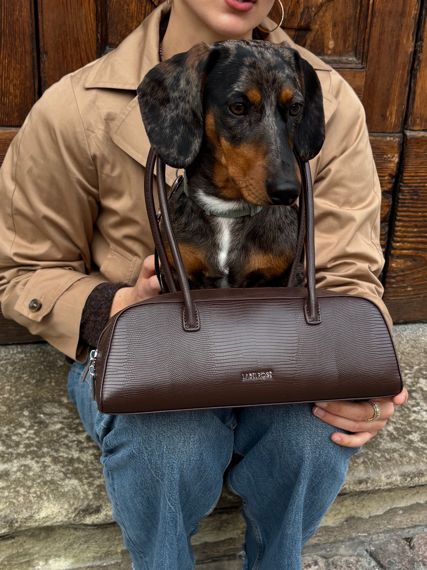 Borsa a spalla LONGUETTE- DEEP COFFEE