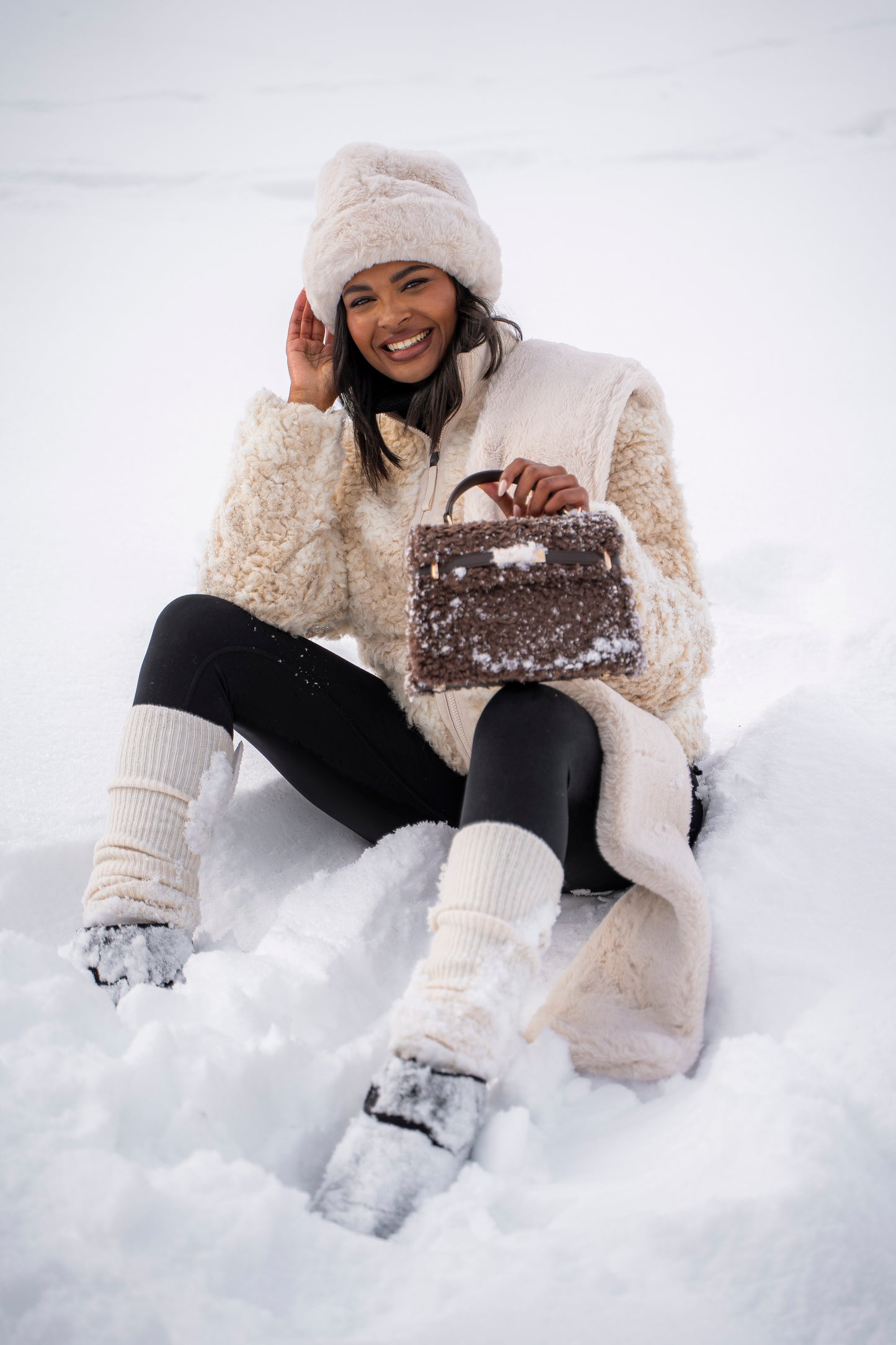 Borsa a mano GRACE TEDDY- DARK BROWN