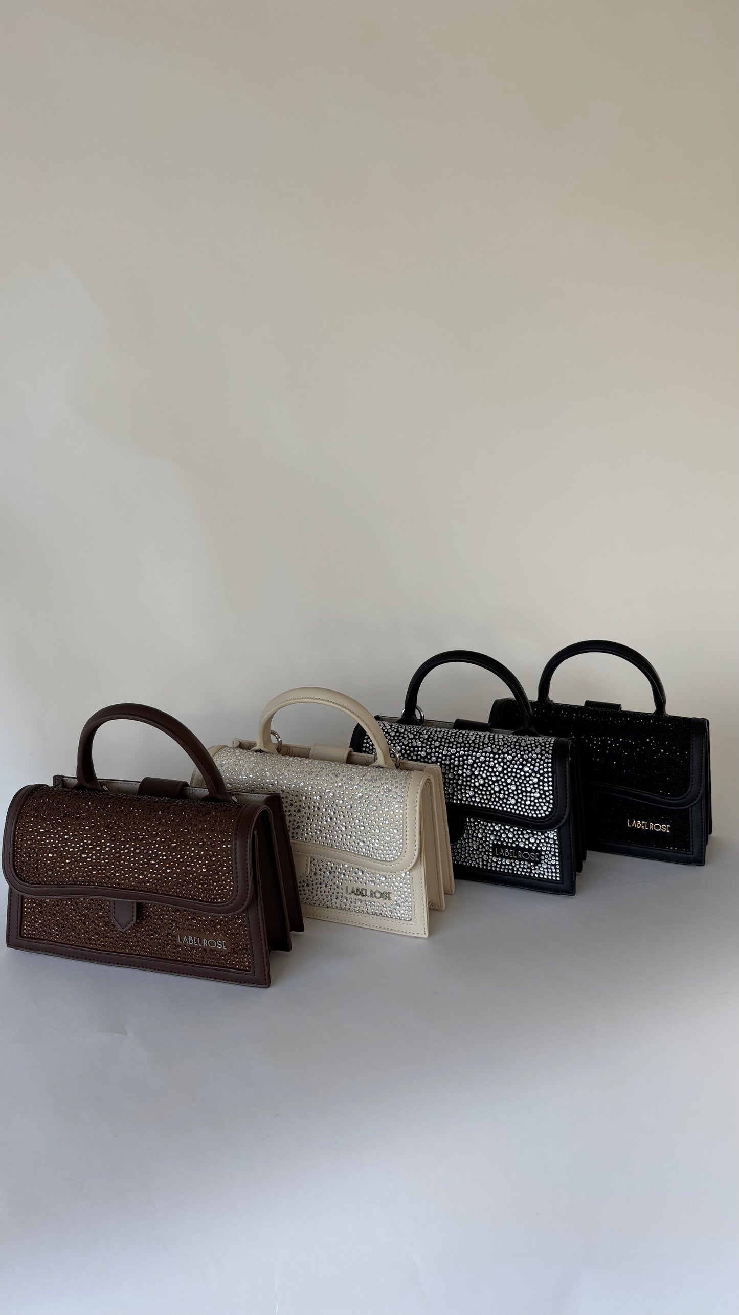 Borsa a mano PAIGE STRASS - BROWN