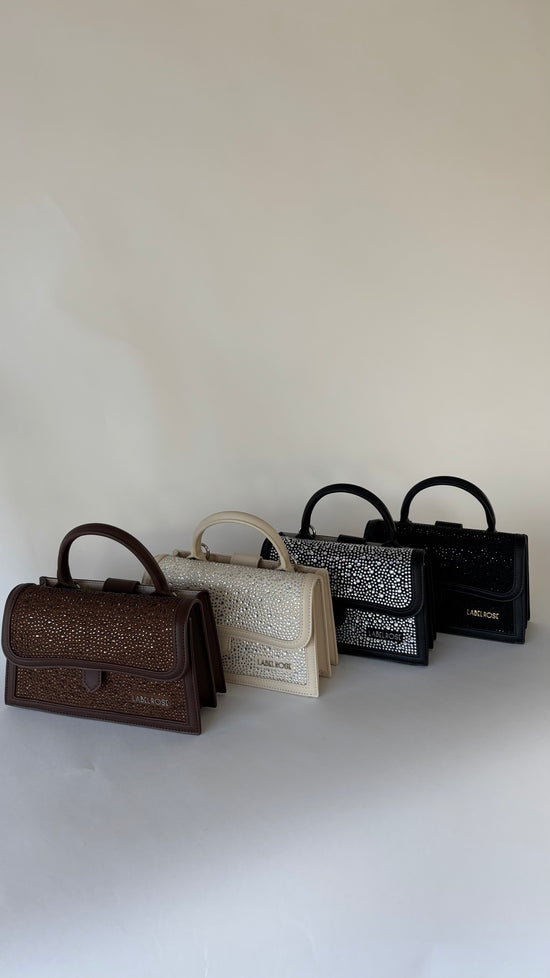 Borsa a mano PAIGE STRASS - BROWN