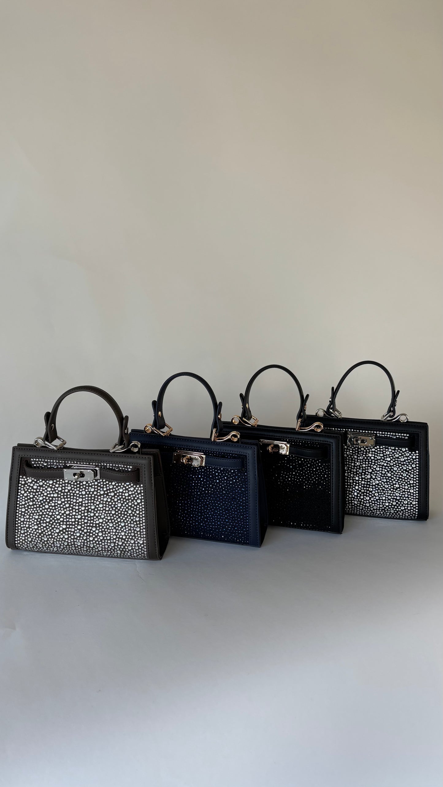Borsa a mano PARIS MINI STRASS - GREY