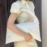 ANYA woven shoulder bag - CREAM
