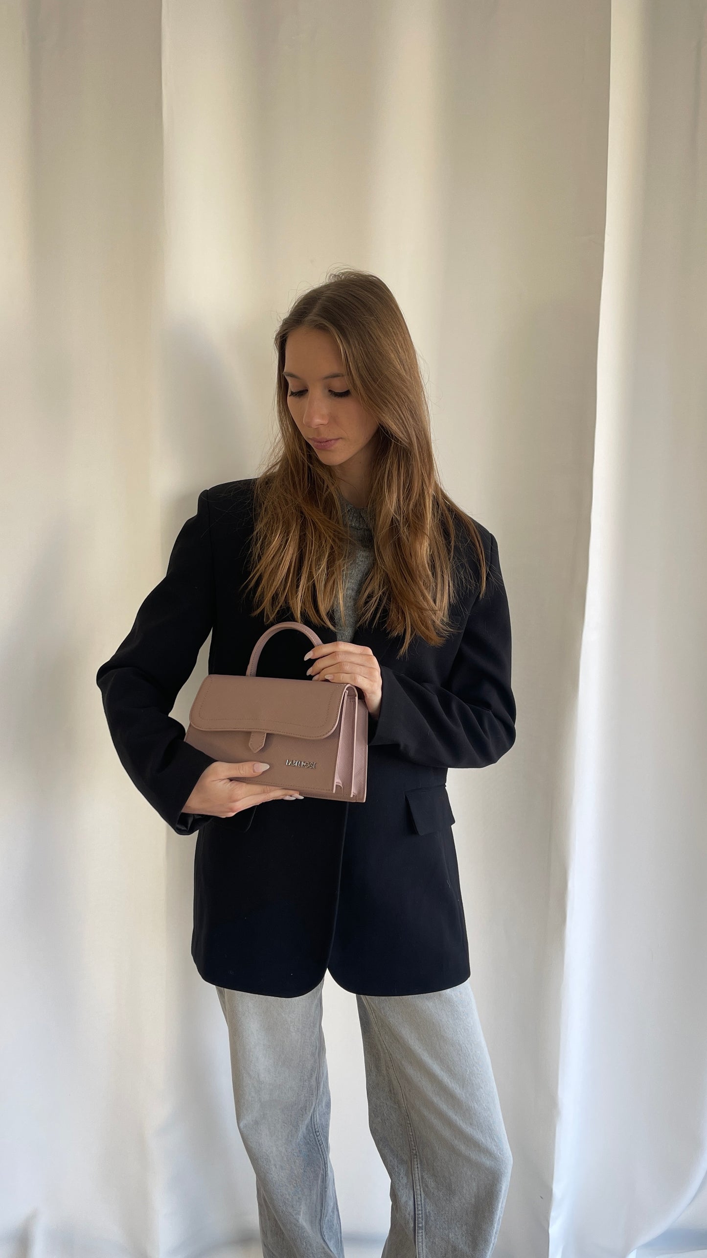 Borsa a mano PAIGE SAFFIANO - BLUSH