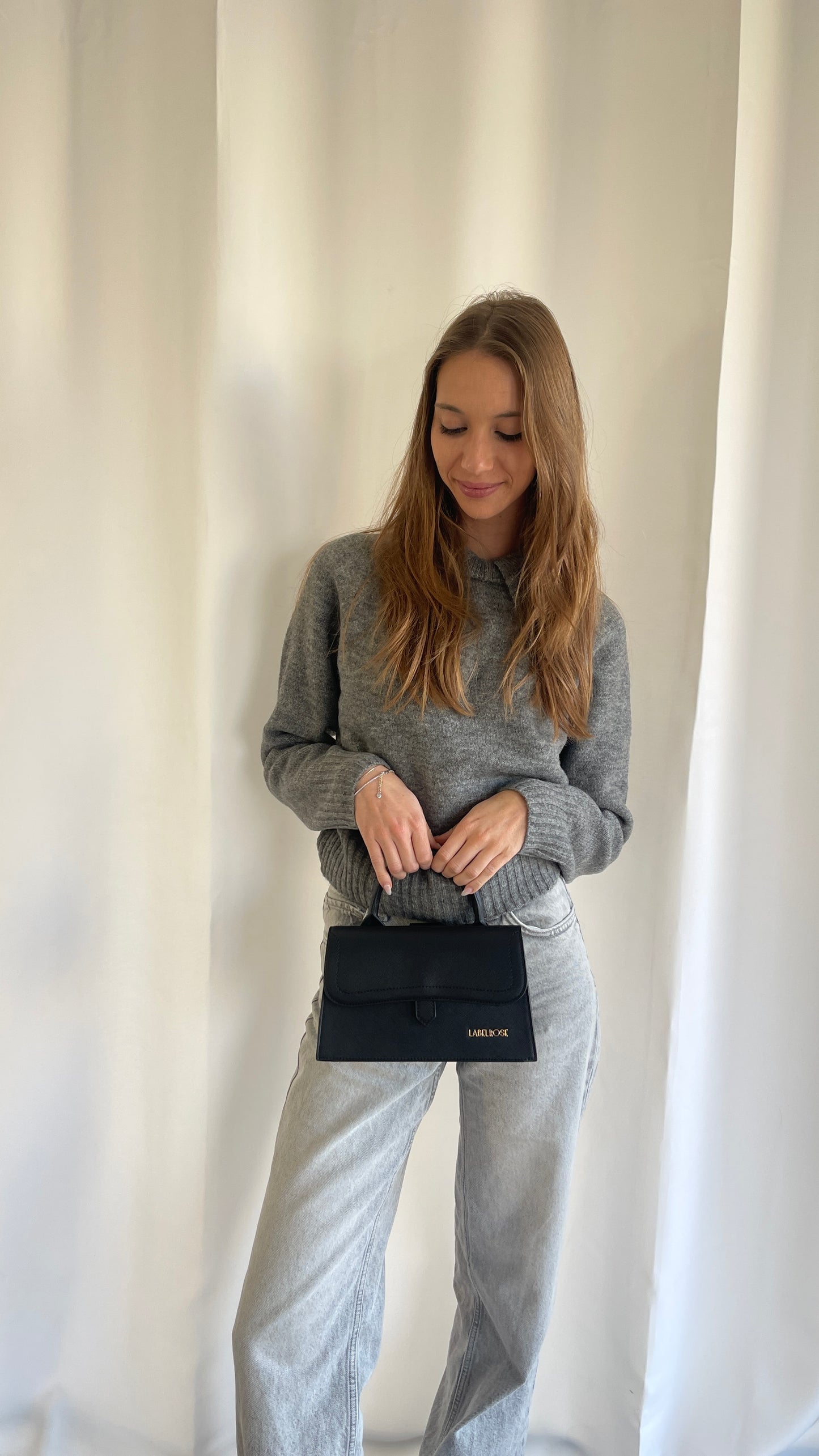 Borsa a mano PAIGE SAFFIANO - BLACK