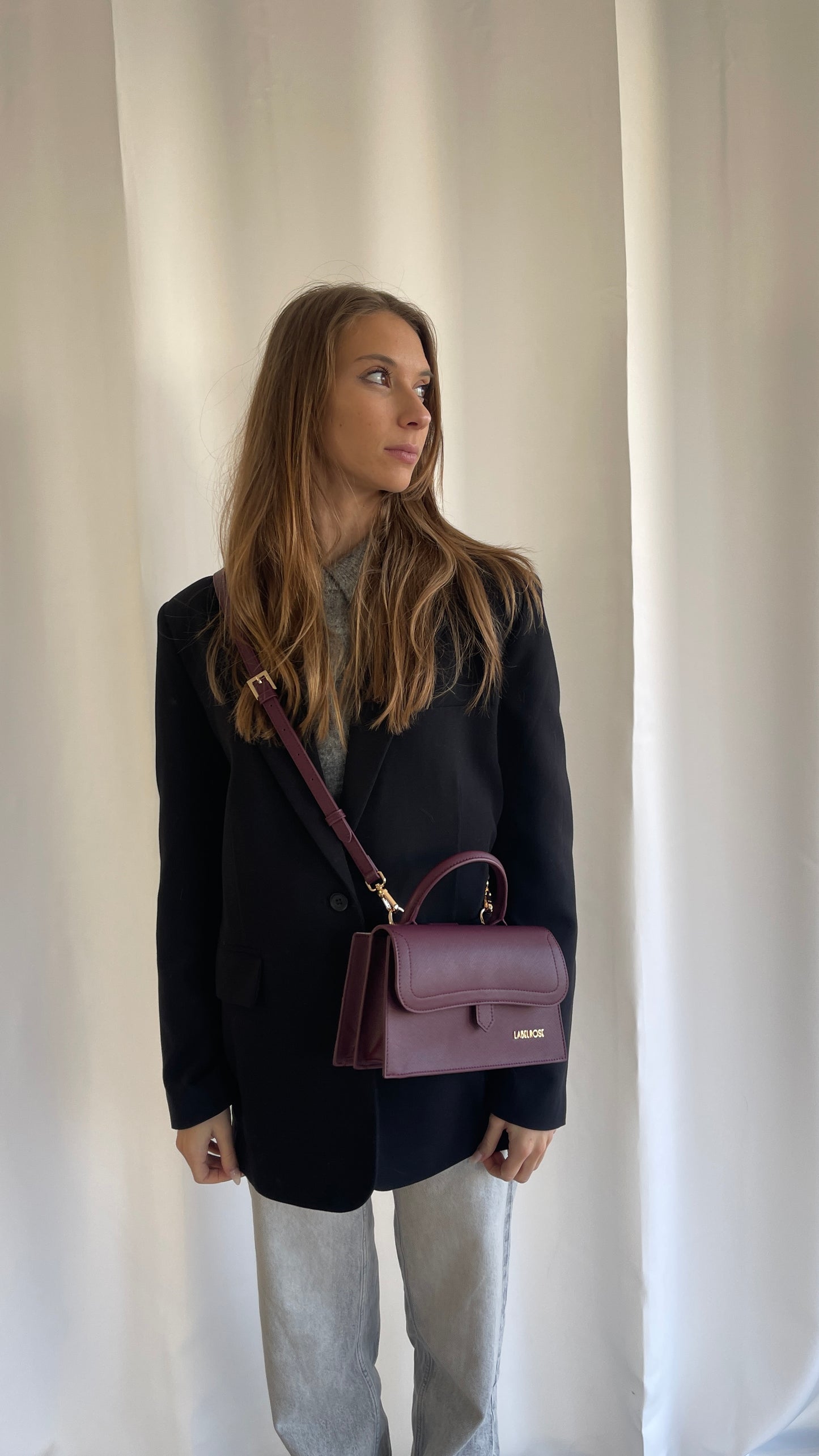 Borsa a mano PAIGE SAFFIANO - VELVET COCOA