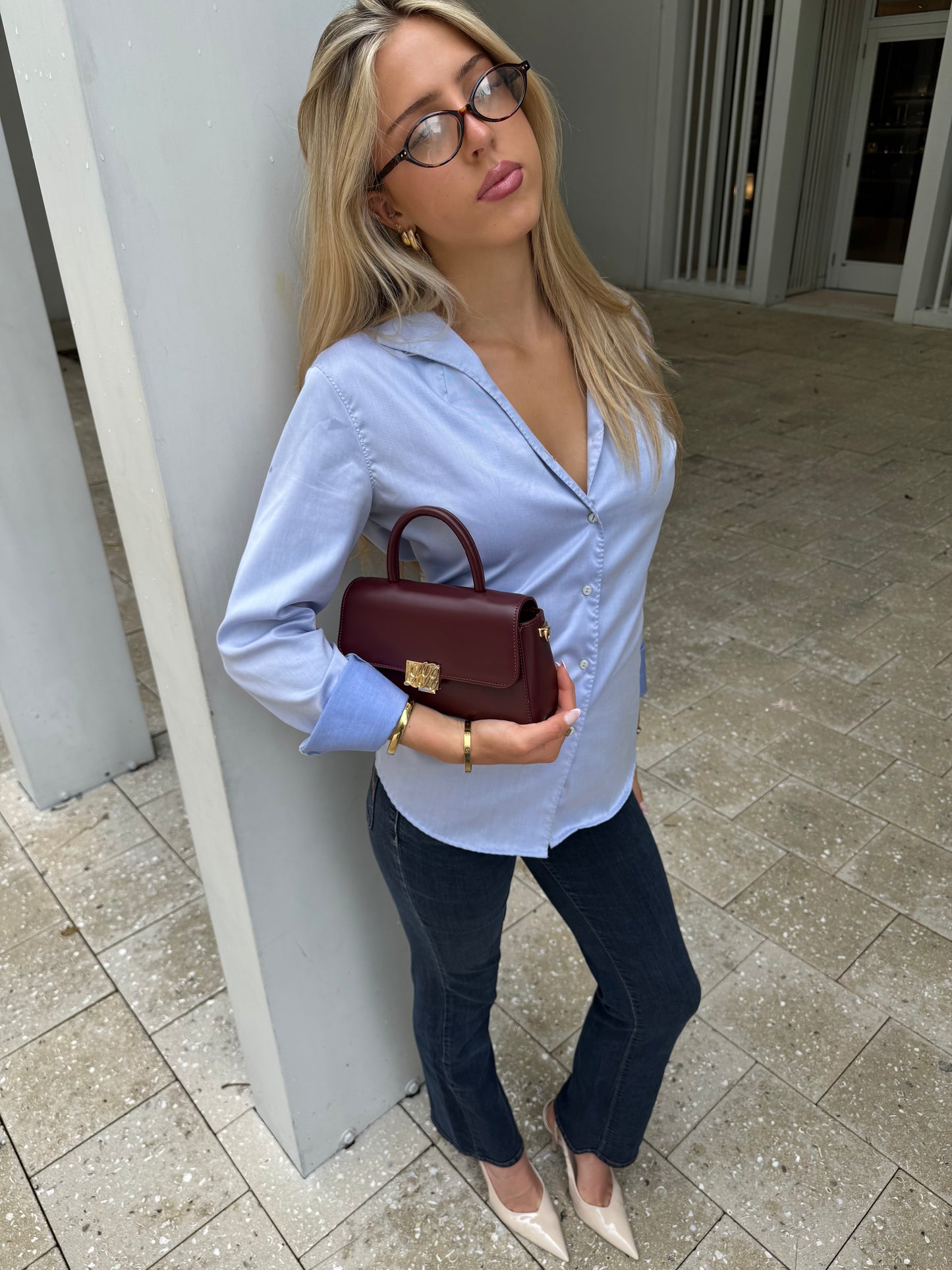 Borsa a mano RENEÉ- BURGUNDY