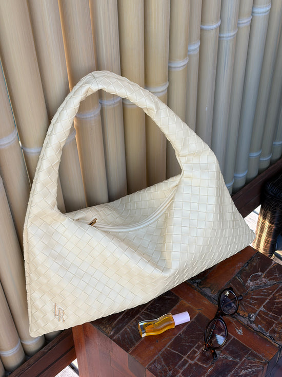 Bolso de hombro ANYA trenzado - AMARILLO MANTEQUILLA
