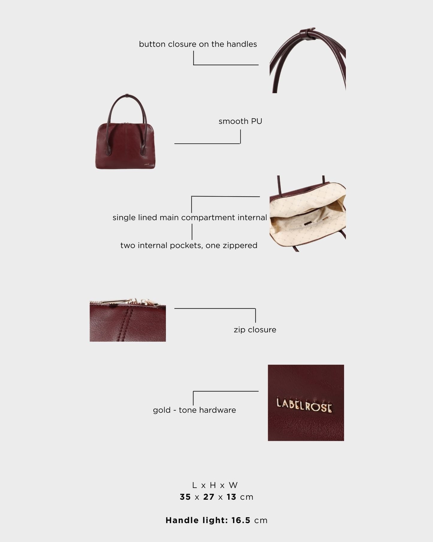 Borsa a spalla MELROSE - IMPERIAL BURGUNDY