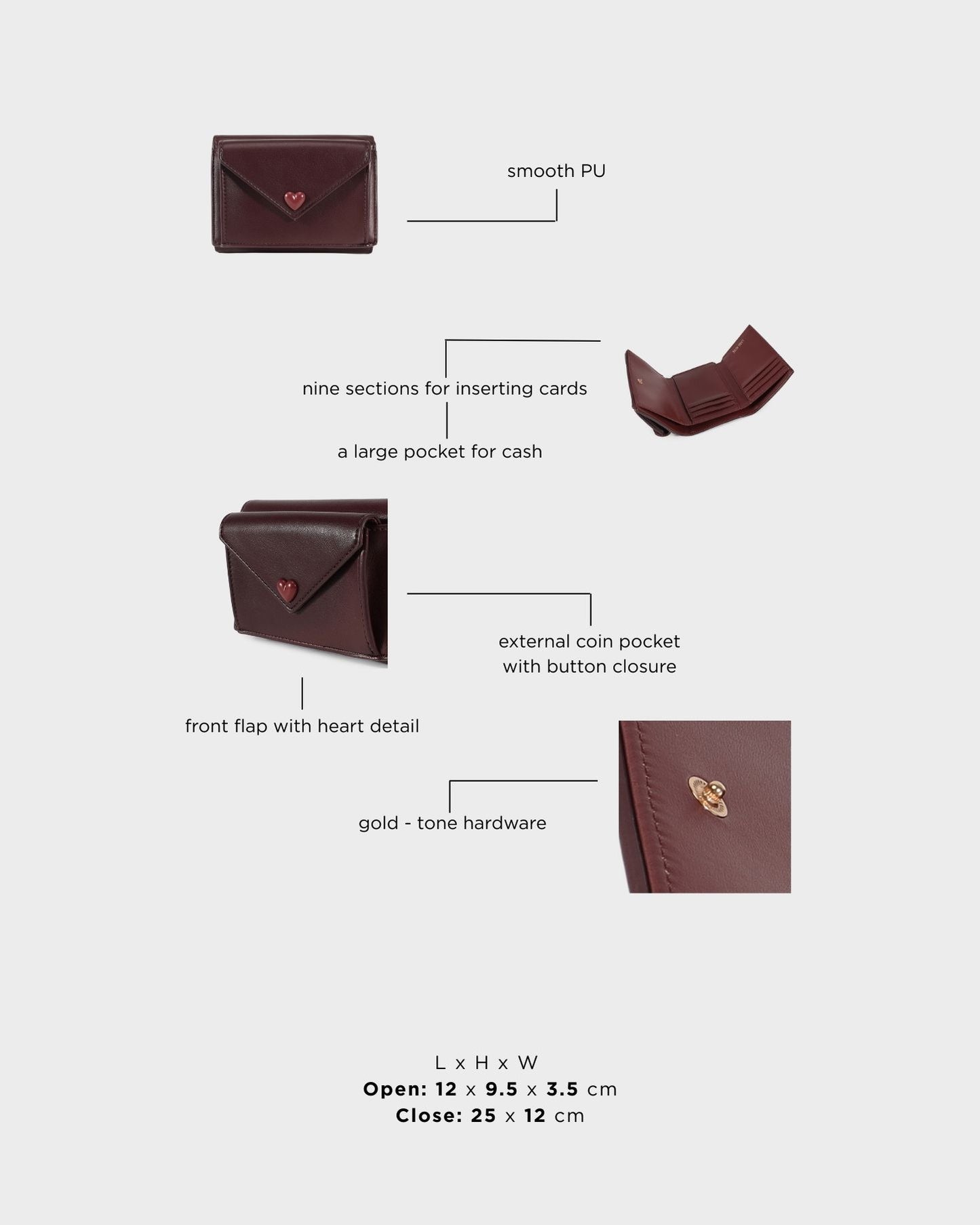 Portafoglio MELROSE  WALLET - IMPERIAL BURGUNDY