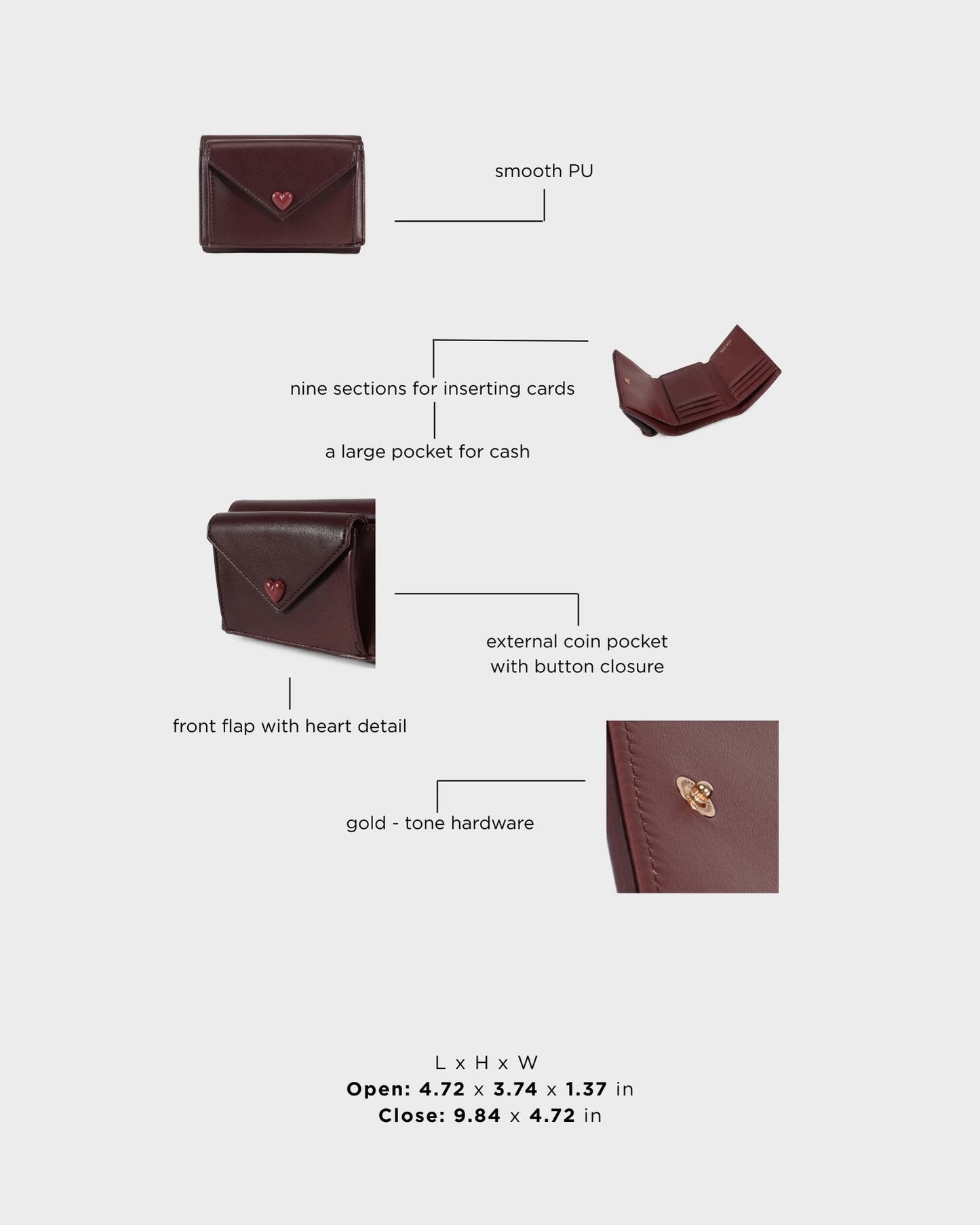 Portafoglio MELROSE  WALLET - IMPERIAL BURGUNDY
