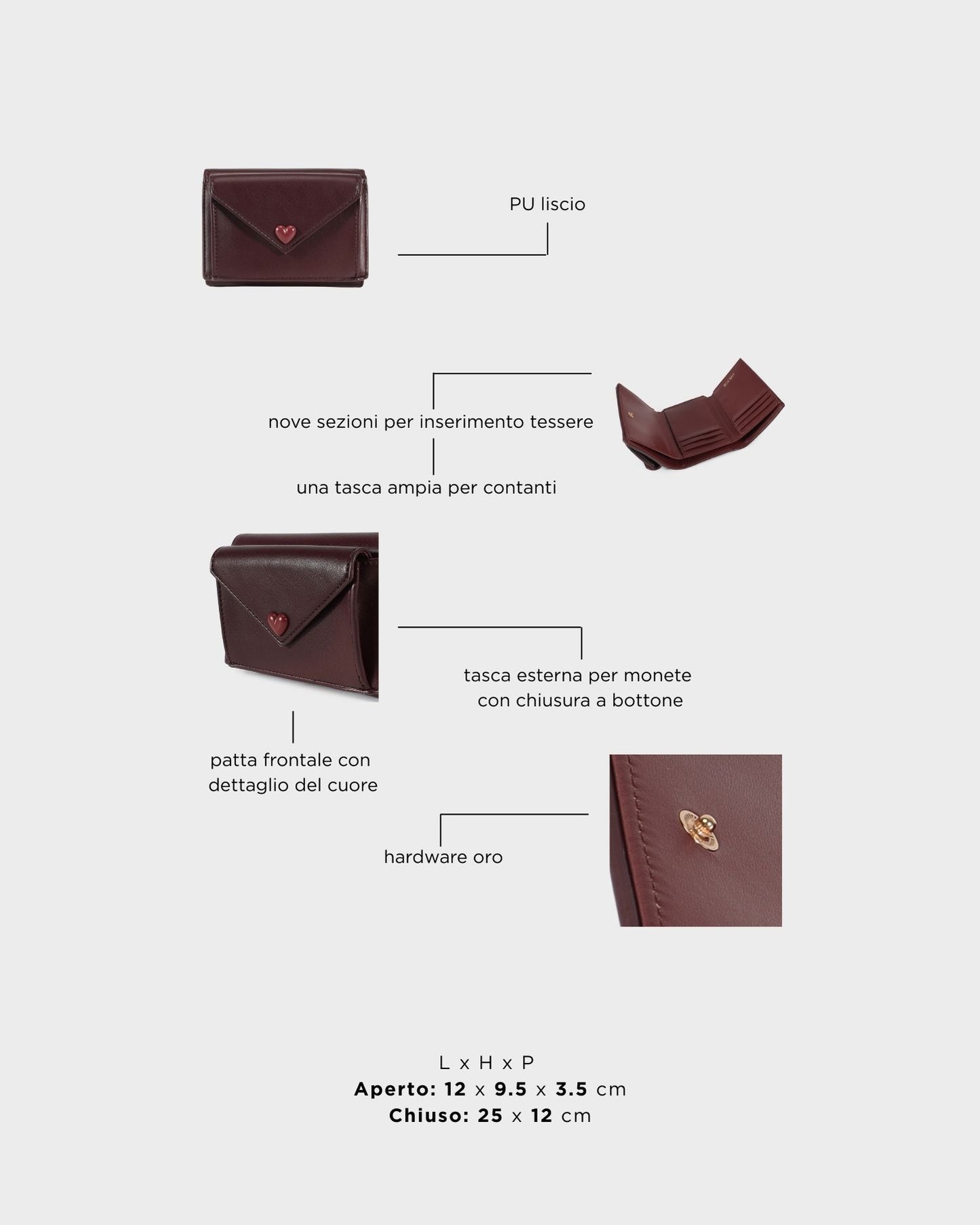Portafoglio MELROSE  WALLET - IMPERIAL BURGUNDY