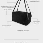 Shopping bag a spalla SIDNEY - NERO SILVER