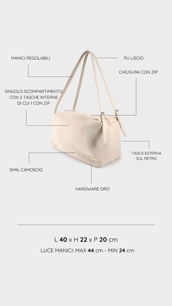 SIDNEY shoulder shopping bag - CREAM