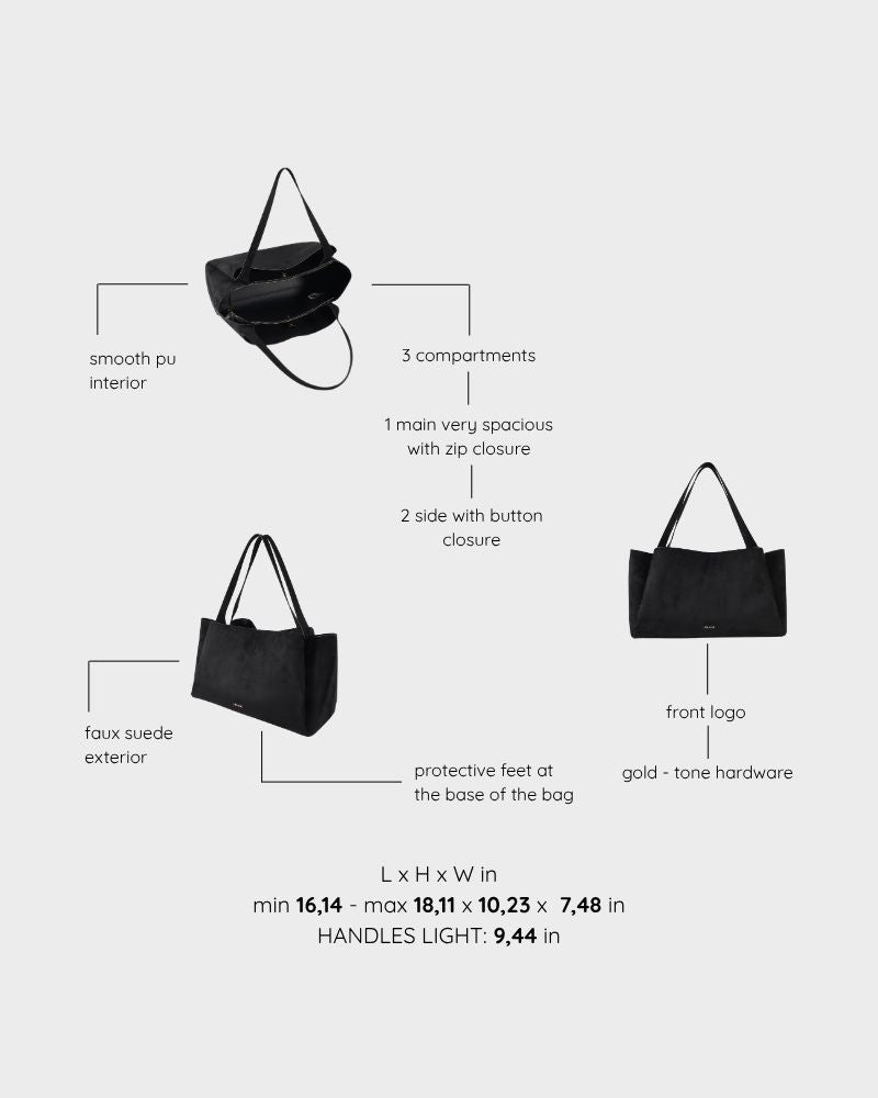 IVORY SUEDE shoulder bag - BLACK GOLD