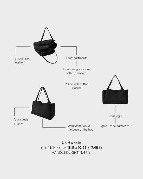 IVORY SUEDE shoulder bag - BLACK GOLD