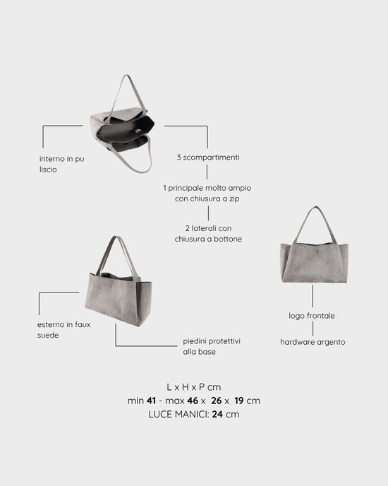 IVORY SUEDE Shoulder Bag - TAUPE