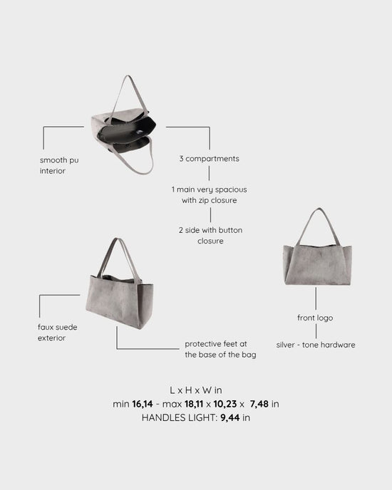 IVORY SUEDE Shoulder Bag - TAUPE