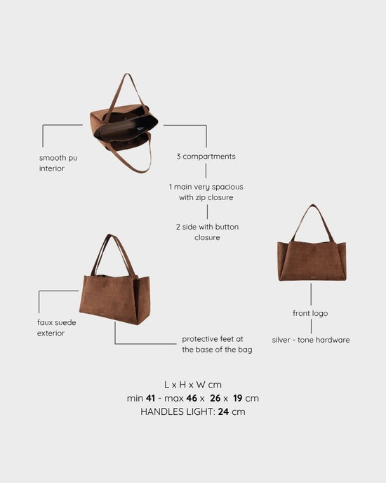 IVORY SUEDE Shoulder bag - CHOCOLATE