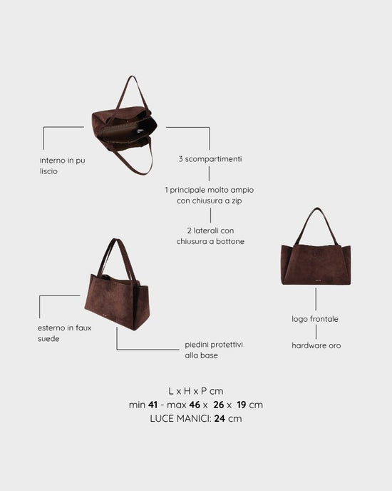 IVORY SUEDE Shoulder Bag - BROWN