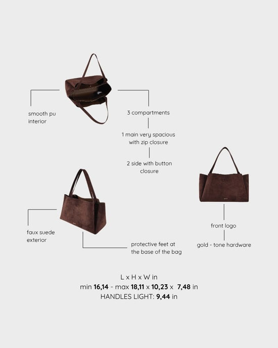 IVORY SUEDE Shoulder Bag - BROWN