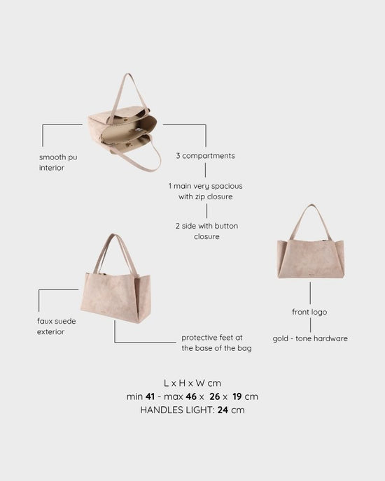 IVORY SUEDE shoulder bag - CAMEL